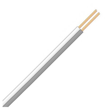 Cavo filo Multipolare Doppino Piattina Sezione 2x0,50 mmq Bianco Grigio