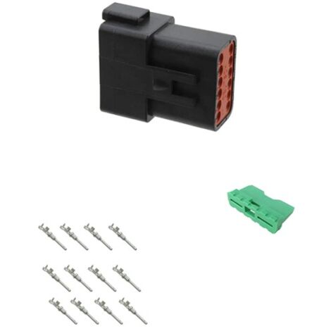 Kit Connettore Serie DT Maschio Porta Femmina 12 Vie CE04 Nero