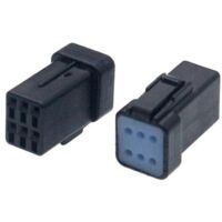 Connettore JWPF maschio porta femmina 6 vie nero