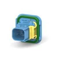 Connettore Heavy Duty Sealed 2.8X0.8 porta maschio 4vie blu