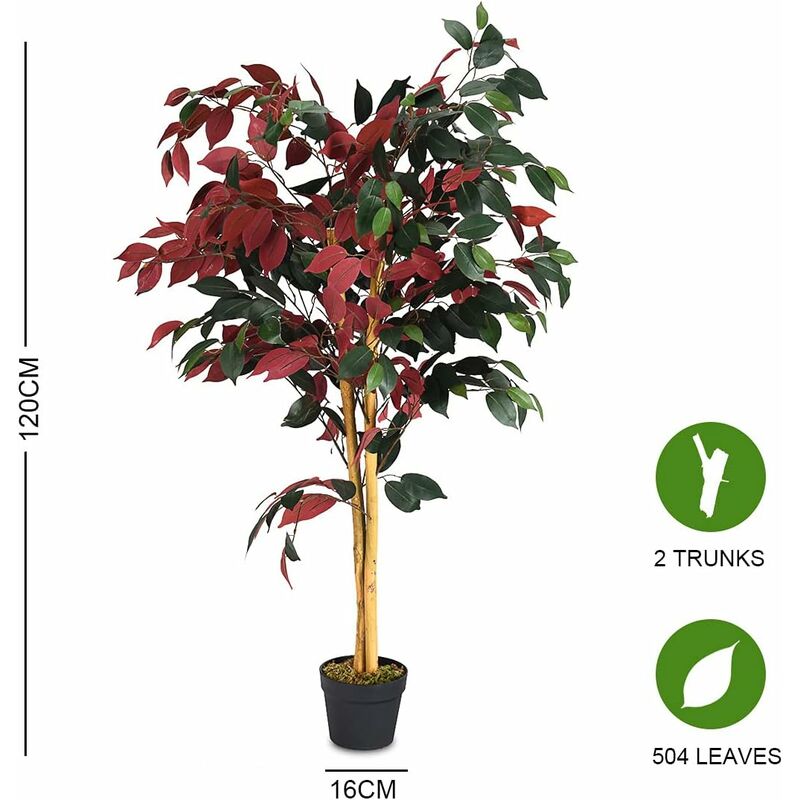 GIANTEX Albero artificiale per esterno o interno, Ficus artificiale