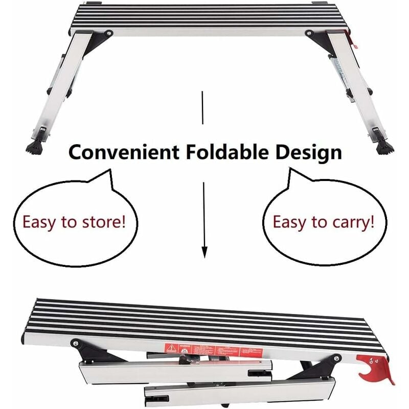 Scaletta pieghevole in alluminio da officina Gradino antiscivolo multiuso,  126x52,5x49,5cm - Costway