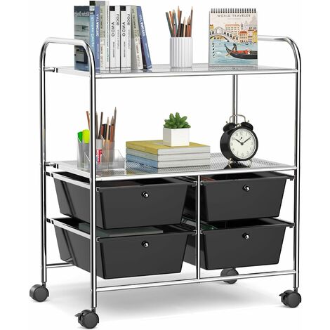 Carrello Slim Salvaspazio da Cucina Bagno Carrellino Portaoggetti 4 Ri