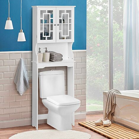 GIANTEX Organizer per WC, portaoggetti da bagno, con ripiano interno  regolabile e 2 porte, 61 x