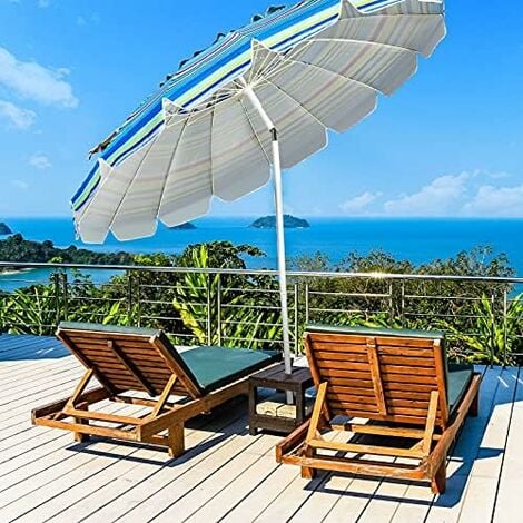 GIANTEX - Ombrellone da spiaggia con ancoraggio, 243 cm, per giardino,  terrazza, mercatino, con borsa per il