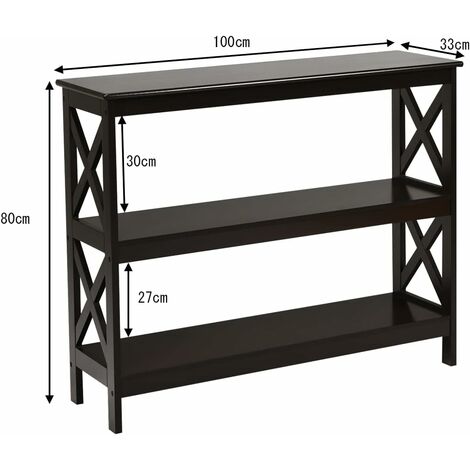 Giantex Consolle Tavolo Ingresso, Legno, con 2/3 Ripiani, Console e Tavoli  da Divano, Salotto, per