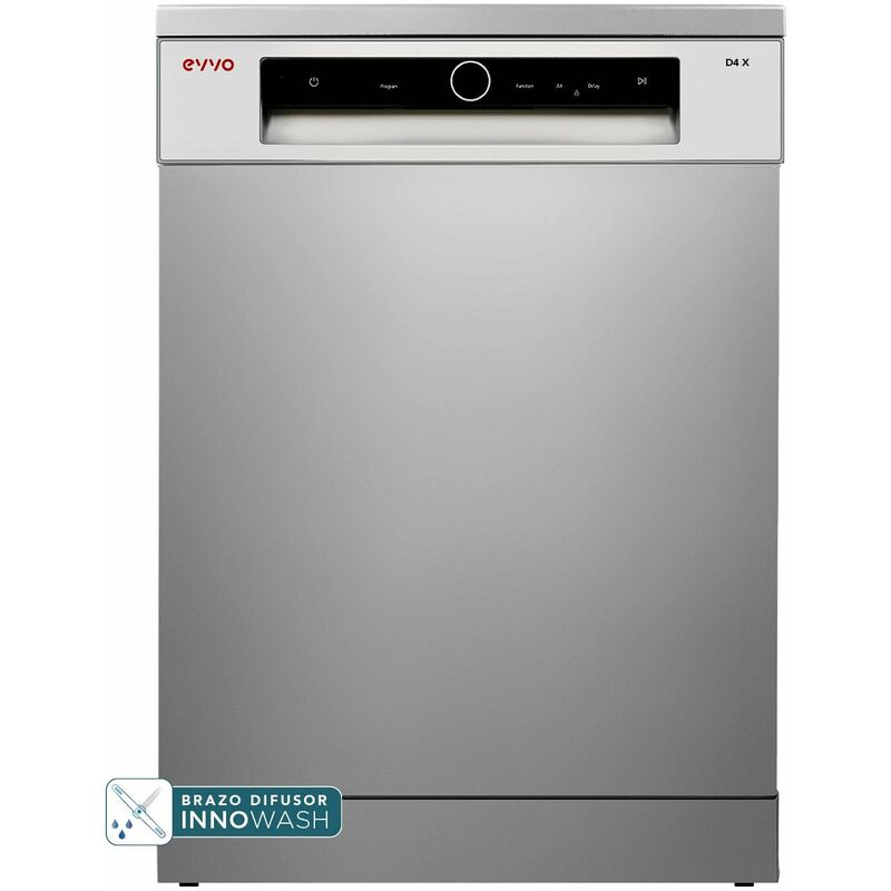 Lavavajillas EVVO D4X, 14 Cubiertos, 8 Programas, Inox, Ancho 600 mm