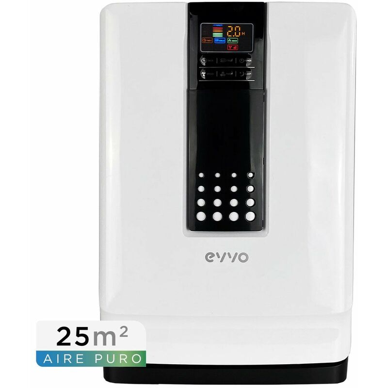 Purificador de aire EVVO P25, Hasta 25m2, Filtro HEPA 13, Multifiltro