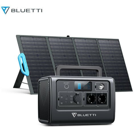BLUETTI Kit de Génerateur solaire portable EB70GRAY 1000W avec panneau solaire BLUETTI SP120 120W