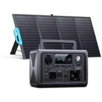 BLUETTI Kit de Groupe Electrogène 600W 268Wh EB3A avec 120W Panneau Solaire écologique Générateur solaire portable centrale électrique(UPS mode)pour mini ventilateur,camping et zone hors réseau,balcon