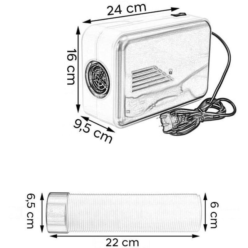 Sèche-linge électrique portable 600W 518105 Sèche-linge multifonction