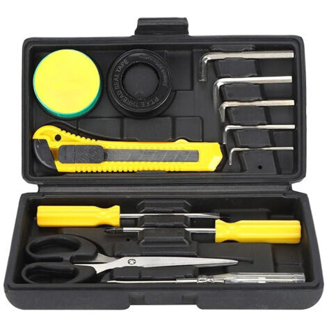 Kit d'outils multifonctions 12 pièces, mini valise portable, outils manuels