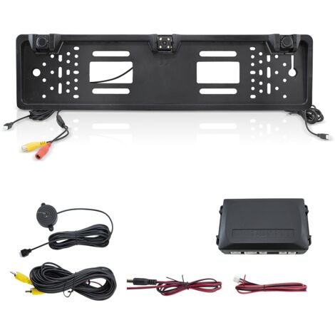 Support Plaque D'immatriculation Avec Caméra 4 LED - Pour Caméra De Recul