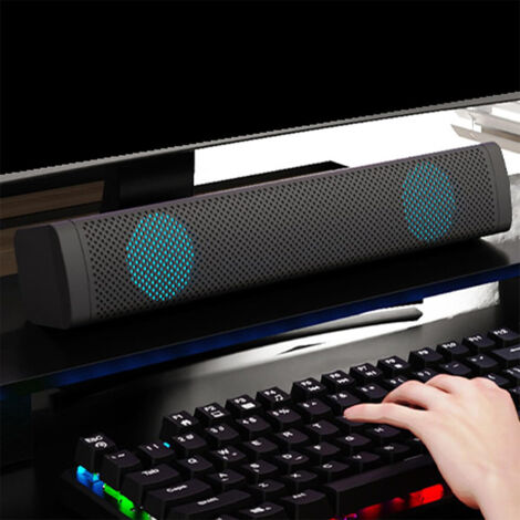 Trust Asto Enceinte PC Barre de Son 12 Watt, avec Connecteurs pour Casque et Micro, Alimentation USB, pour PC - Noir - TV Son Photo