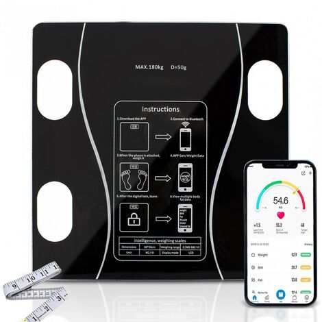 Pèse-personne numérique intelligent 701333 Mesure de la graisse avec application  Couleur: Blanc