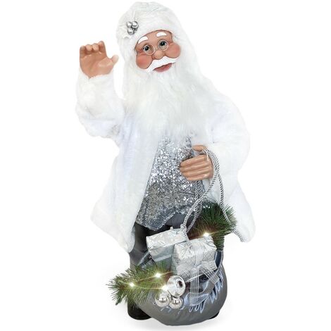 VIDAXL Decoration de Noël Figurine Pere Noël LED Tissu de luxe 120 cm pas  cher 