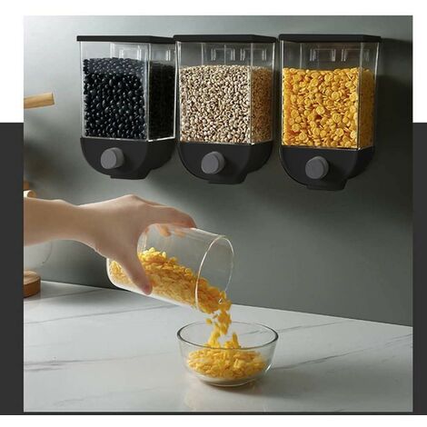 Woocereal Distributeur conteneur 1,5kg pour les céréales fruits secs 210245 Noir  Couleur: Noir