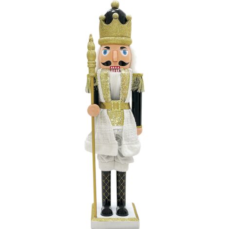 Casse-noisette De Noël En Bois Massif 25 Cm - Soldat Rose Décoratif Avec Mâchoire Mobile - Idée Cadeau Et Décoration Intérieure