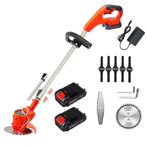 Débroussailleuse électrique sans fil 12V – Vitesse 18000 tr/min – 3 types de lames pour coupes variées – Tube télescopique 1-30cm – Mediawave Store