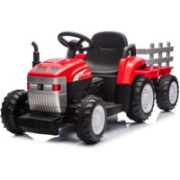 Tracteur Électrique pour Enfants Lamas LT984 avec Remorque Amovible 12V Couleur: Rouge