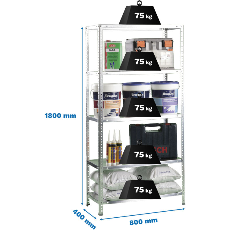étagère Garage SimonRack Étagère Rangement, 900x1100x400 Mm, 3 Niveaux, 75 Kg Etagere Garage Rangement
