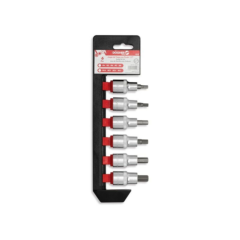 Coffret 6 Douilles Monobloc Bosch 1/4" Aimantées – 6, 7, 8, 10, 12, 13 Mm, L50 Mm