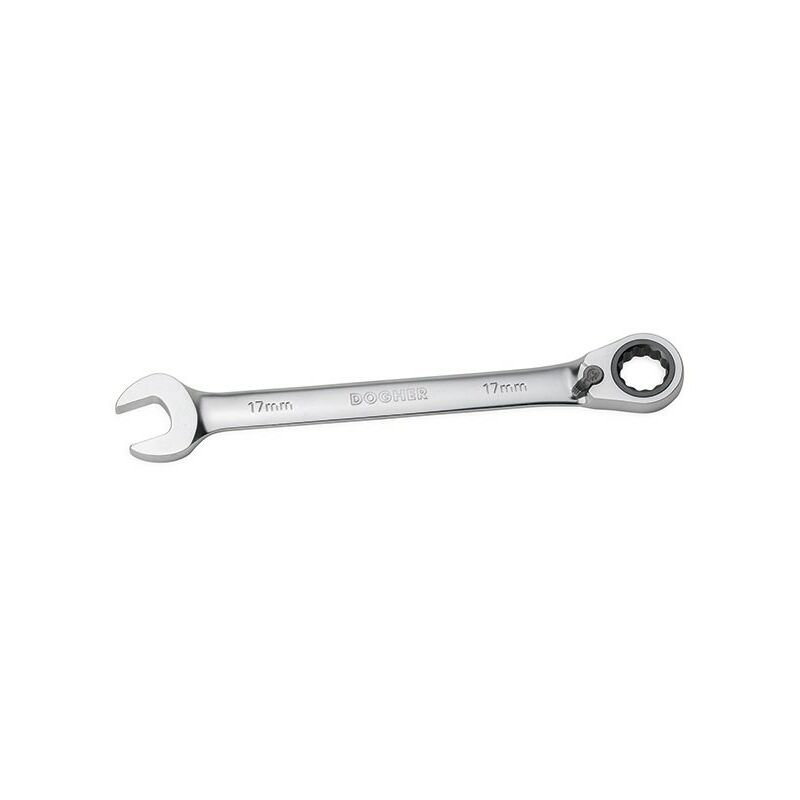 DAKCOS Clé à Cliquet Combinée 12mm - Tête Flexible 180° - 72 Dents - Acier Chrome Vanadium - Finition Chrome Mat