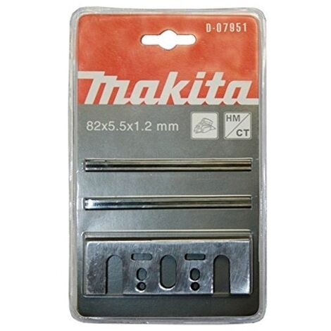 Couteau réversible 82mm D07951 – 2 lames HM et plaques de pression – Finition précise pour rabots Makita – Compatible modèles 1100, DKP180, KP0810