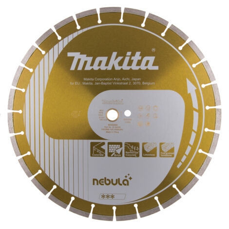 Makita – B54069 Disque diamant 400 mm – Alésage 22,23 mm – Pour béton armé et briques – Coupe nette sans éclat – Durée de vie prolongée