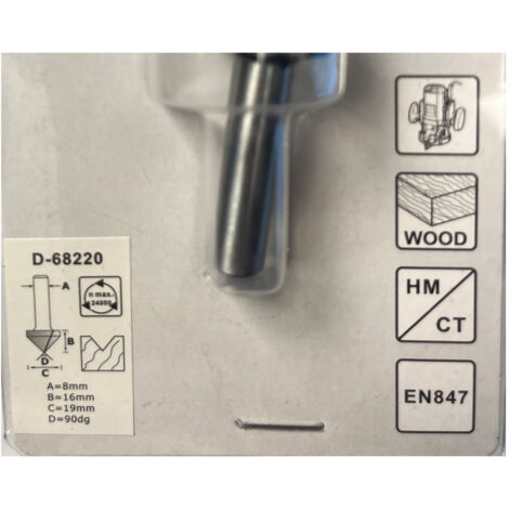 MAKITA D-68220 Fraise à biseauter 2 bords 90º 19mm