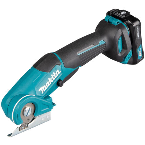 Makita – Multicutter sans fil 12Vmax – CP100DSA – Capacité de coupe 6 mm – Système d'auto-affûtage – Pour cuir, carton et plastique