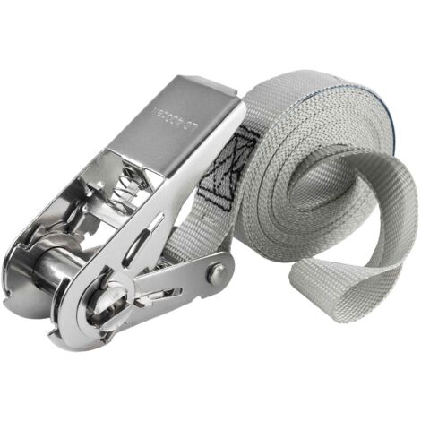 Sangle à cliquet en acier inoxydable 5m – Largeur 25mm – Mécanisme durable pour arrimage bateau – Usage marin – Ponsa