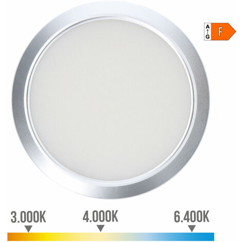 Downlight LED orientable, surface/encastré Ø22,5 cm (20W, 2,050 lm) Chrome EDM 31508 (1/5)