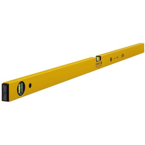 Stabila – Niveau à bulle 120 cm – Précision ± 0,5 mm/m – Aluminium léger avec revêtement en poudre – Fiole horizontale et verticale