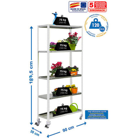 Simonrack SIMONGARDEN COMFORT MOB 5 étagère métal blanc galvanisé (1/2)