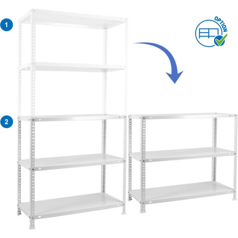 Étagère Métallique Simon Rack 3 Niveaux - 100x80x40 Cm, Charge 75 Kg/plateau, Blanc, Garage/atelier, Fabrication Européenne