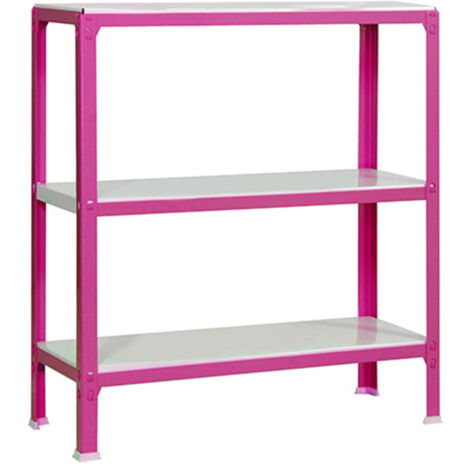 Simonhome Click Plus étagère métal rose blanc 3 niveaux (1/5)