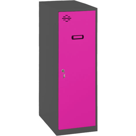 SIMONLOCKER casier en métal (91,5x40x50cm) ANTHRACITE ET ROSE (1/5)