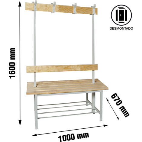 Simonbench Démonté Double Banc Vestiaire Gris 160 cm (1/3)