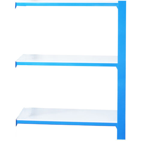 OFFICLICK Étagère 3 étagères en métal sans vis (100x90x40cm) BLEU ET BLANC (1/2)