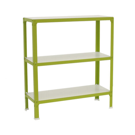 SIMON HOME Étagère 3 étagères en métal sans vis (90x100x30cm) VERT ET BLANC (1/5)