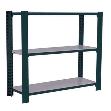 Officlick Étagère de rangement métal anthracite 3 niveaux (1/4)