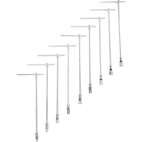 JBM54380 Ensemble de 9 clés à douille articulées à poignée en T (7 à 19 mm) (1/2)