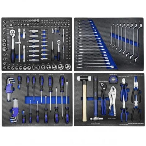JBM43708A lot de 4 modules en carbone EVA pour chariot à outils - bleu (1/5)