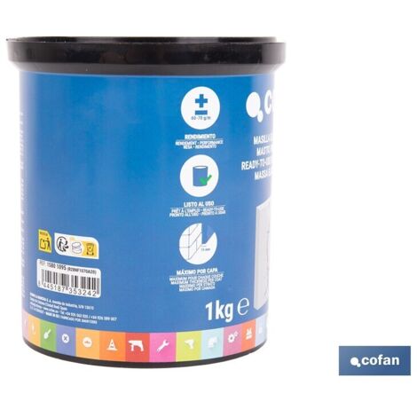 Mastic élastique fibré pour l’extérieur (1 kg) COFAN 15801095 (1/4)
