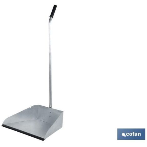 Cofan – Collecteur métallique en tôle galvanisée 0,45 mm – Poignée incurvée pour confort – Bord en caoutchouc pour nettoyage efficace
