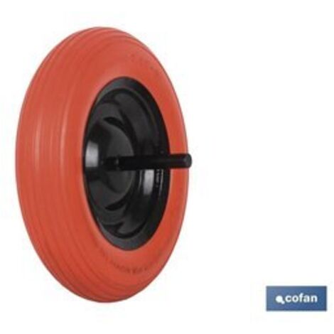 Cofan – Roue increvable pour brouette de chantier 350 mm – Charge max 140 kg – Compatible axes Ø20 mm – Installation facile