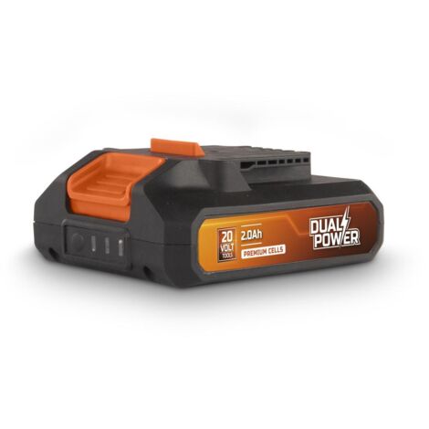 Batterie lithium-ion 20V 2.0Ah – Indicateurs LED de charge – Compatible outils Dual Power – Conception compacte et légère – Powerplus (1/4)