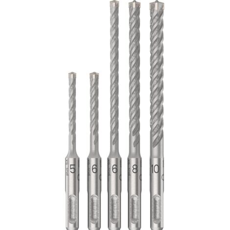 Bosch – Foret béton SDS plus 5 pièces 5/6/6/8/10 mm – Longueur utile 50/100 mm – Compatible marteaux perforateurs – 2608833910 (1/5)