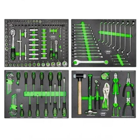 Lot de 4 modules en carbone EVA pour chariots à outils – Inserts hexagonaux, clés combinées, tournevis – JBM53708